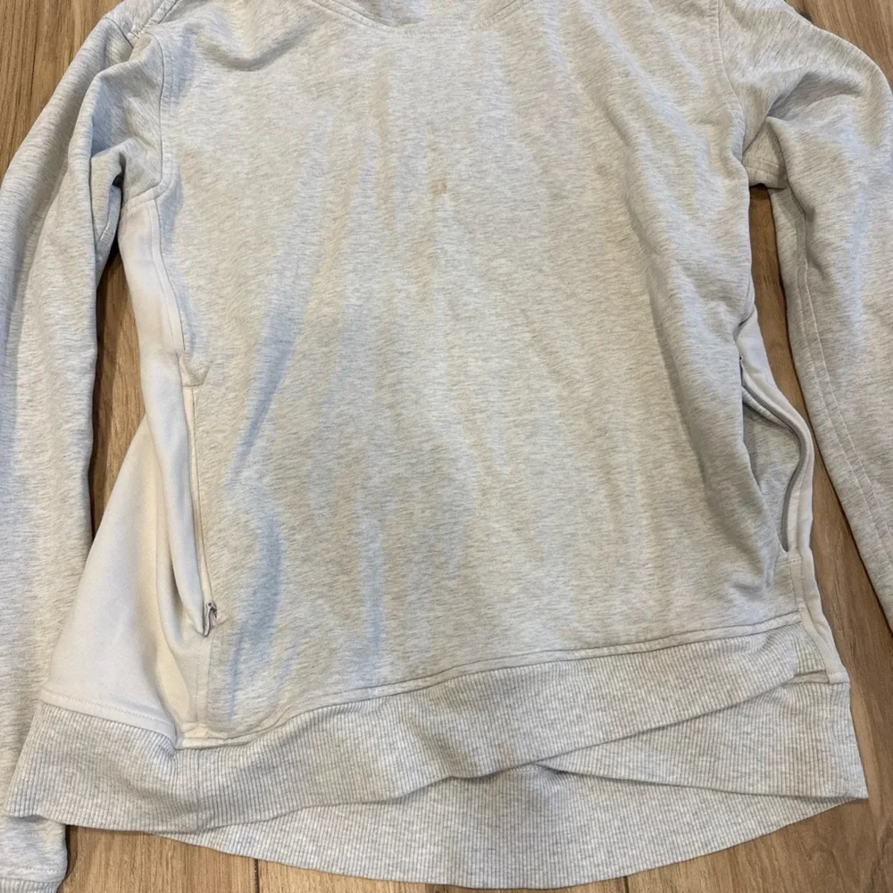 Women's Lululemon Gray Rest Day Pullover Sweatshirt Cowl Neck Sz 6 Flaws